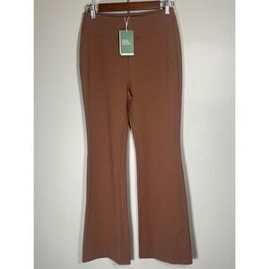 NEW Halara Flex™ DayStretch High Waisted Pocket Work Flare Pants Sz Small Brown